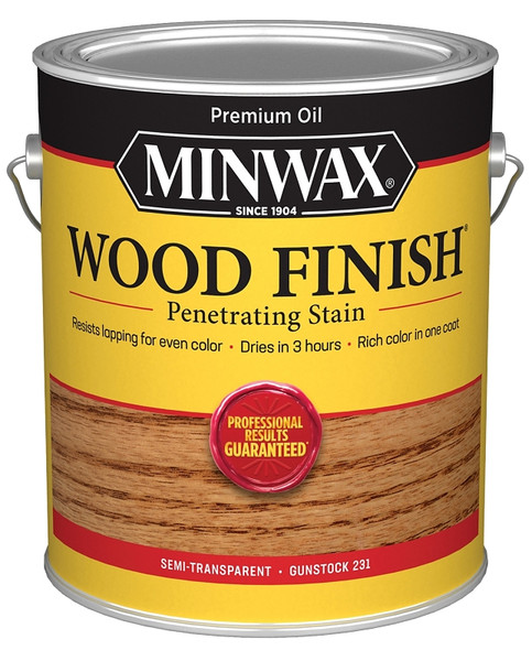 Minwax Wood Finish 710880000 Wood Stain, Gunstock, Liquid, 1 gal, Can [SKU: ORG9021635]