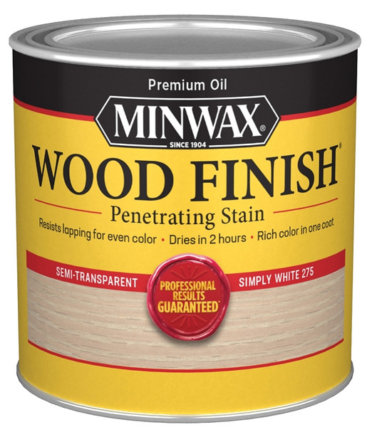Minwax 227654444 Wood Stain, White, Liquid, 0.5 pt, Can [SKU: ORG7995822]
