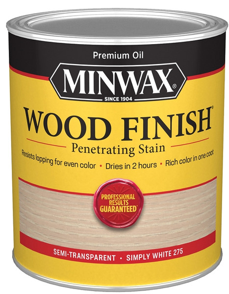Minwax 700524444 Wood Stain, White, Liquid, 1 qt, Can [SKU: ORG8965162]