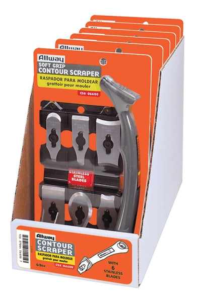 ALLWAY TOOLS CS6 Contour Scraper Set, Stainless Steel Blade [SKU: ORG7682339]