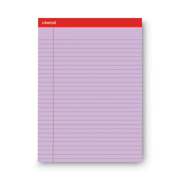 Colored Perforated Ruled Writing Pads, Wide/Legal Rule, 50 Assorted Color 8.5 x 11.75 Sheets, 6/Pack [SKU: UNV35878]