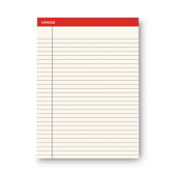 Colored Perforated Ruled Writing Pads, Letter Size Pad (8.5 x 11.75), Wide/Legal Rule, 50 Ivory 8.5 x 11 Sheets, Dozen [SKU: UNV35882]