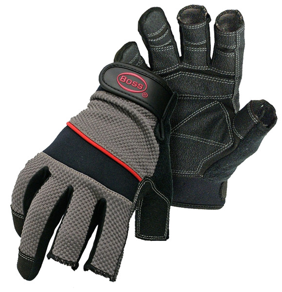 BOSS 5201M Breathable Carpenter Gloves, M, Shortened Thumb, Wrist Strap Cuff, PVC [SKU: ORG7388507]