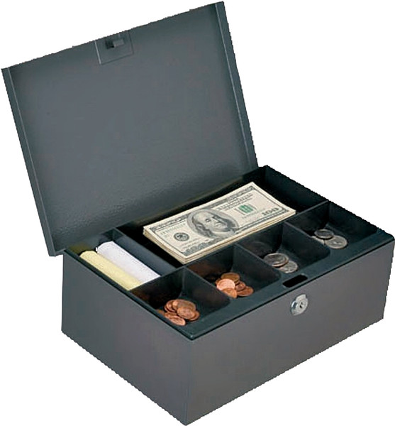ProSource TS814-3L Cash Box, 11-1/2 L x 7-5/8 W x 4-3/8 H in Exterior, Keyed Lock, 6-Compartment [SKU: ORG7605850]