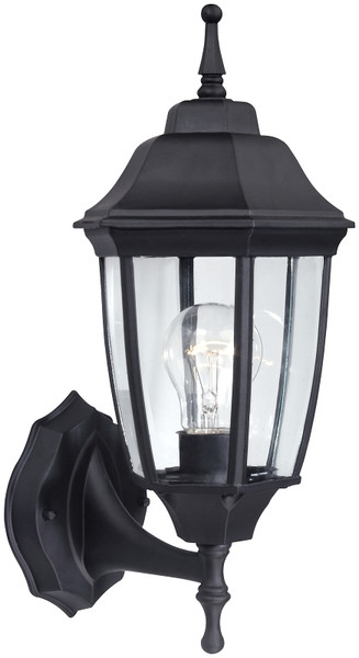 Boston Harbor HL-018B-BK Outdoor Wall Lantern, 120 V, 60 W, Type A Lamp, Aluminum Fixture, Black [SKU: ORG5552294]