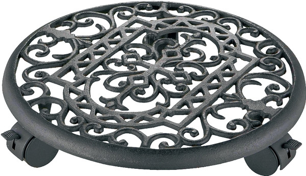 Landscapers Select W52890-3L Planter Dolly, 10.5 OAL, 10.5 in OAW, 2-7/8 in OAH, 1 -Shelf, Iron Shelf, Black Shelf [SKU: ORG2858942]