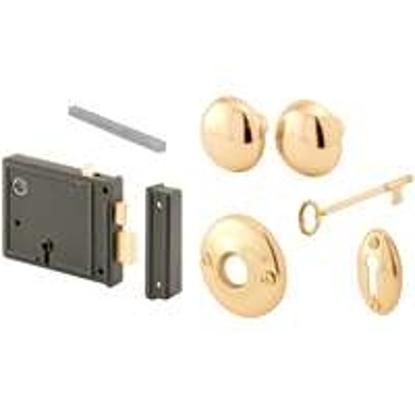 Prime-Line E 2478 Lockset, Skeleton Key, Brass, 3-3/8 in Backset [SKU: ORG5683396]