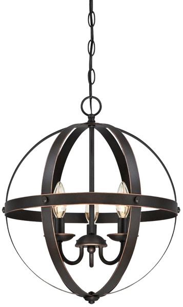 Westinghouse Stella Mira Series 6341800 Chandelier, 120 V, 120 W, 1-Tier, 3-Lamp, Incandescent, LED Lamp [SKU: ORG3048337]