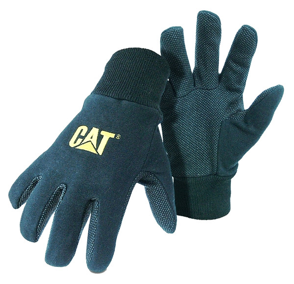 Cat CAT015400L Breathable Gloves, L, Cotton/PVC, Black [SKU: ORG3220381]