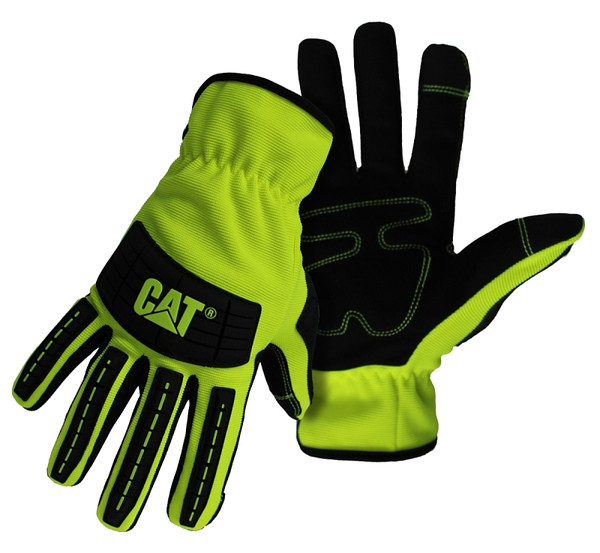 Cat CAT012250X High-Visibility Utility Gloves, Men's, XL, Open Cuff, Spandex, Green [SKU: ORG3220266]