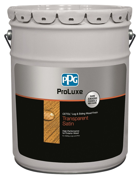 PPG Proluxe Cetol SIK42085/05 Log and Siding Wood Finish, Satin, Teak, Liquid, 5 gal, Pail [SKU: ORG5881370]