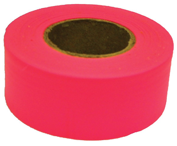 CH Hanson 17003 Flagging Tape, 150 ft L, 1-3/16 in W, Fluorescent Pink, PVC [SKU: ORG5499454]