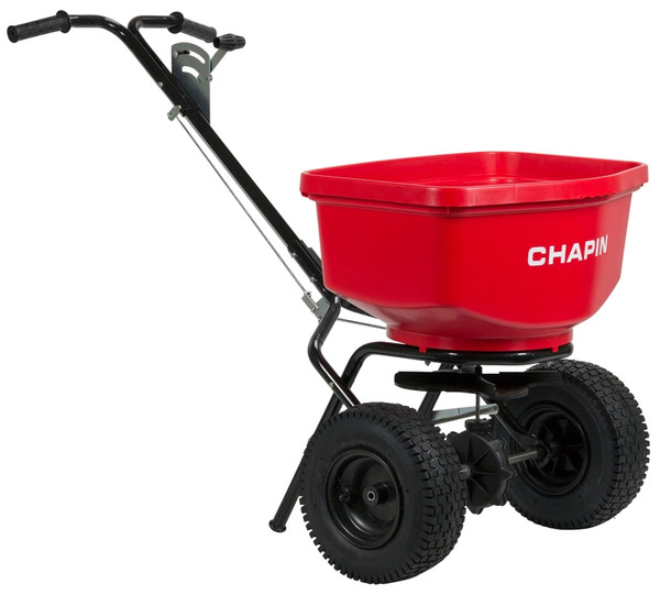 CHAPIN 8303C Contractor Turf Spreader, 100 lb Capacity, Steel Frame, Poly Hopper, Pneumatic Wheel [SKU: ORG2021871]