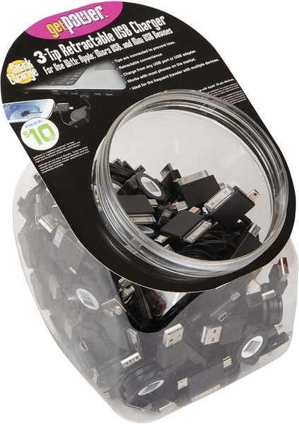 GetPower CWP-USBBOWL-AMM USB Charging and Sync Cable, Black, 3 ft L [SKU: ORG8868549]