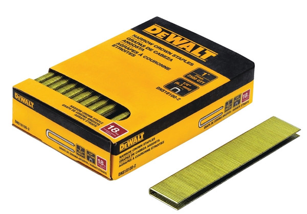 DeWALT DNS18100-2 Crown Staple, 1/4 in W Crown, 1 in L Leg, 18 Gauge, Steel [SKU: ORG9874330]