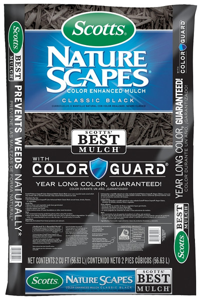 Scotts Nature Scapes 88502440 Color Enhanced Mulch, Black, 2 cu-ft Bag [SKU: ORG8254112]