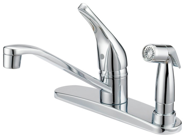 Boston Harbor FS610045CP Kitchen Faucet, 1.8 gpm, 1-Faucet Handle, 4-Faucet Hole, Metal/Plastic, Chrome Plated [SKU: ORG1721539]