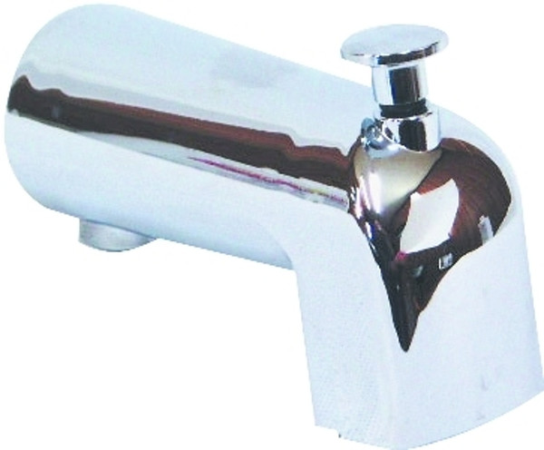 US Hardware P-520C Bathtub Spout with Diverter, 1/2 in Connection, FNPT, Plastic, Chrome Plated [SKU: ORG6442859]
