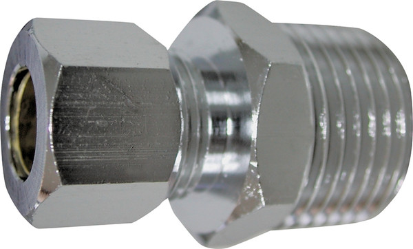 Exclusively Orgill PMB-260LFB Water Supply Connector, 1/2 x 3/8 in, MIP x Compression, Brass, Chrome [SKU: ORG3630621]
