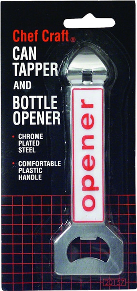 CHEF CRAFT 20157 Bottle Opener and Can Tapper, Steel, Plastic Handle, 5-1/2 in OAL [SKU: ORG2552669]