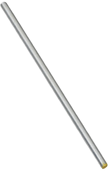 Stanley Hardware N179-432 Threaded Rod, 3/8-16 Thread, 24 in L, A Grade, Steel, Zinc, UNC Thread [SKU: ORG5524228]
