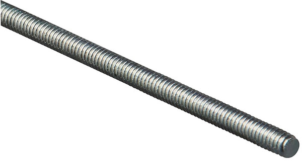 Stanley Hardware 179499 Threaded Rod, 1/4-20 Thread, 36 in L, A Grade, Steel, Zinc, UNC Thread [SKU: ORG5524285]