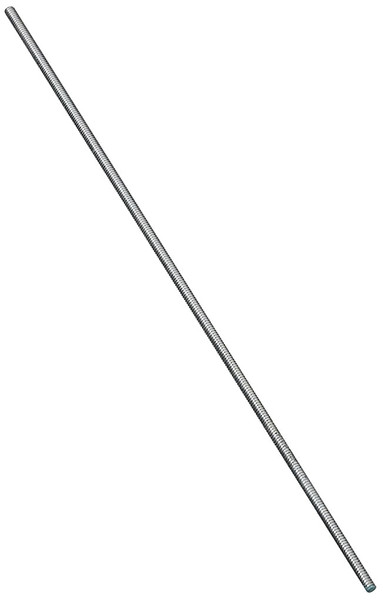 Stanley Hardware N179-309 Threaded Rod, #10-24 Thread, 12 in L, A Grade, Steel, Zinc, UNC Thread [SKU: ORG6072193]