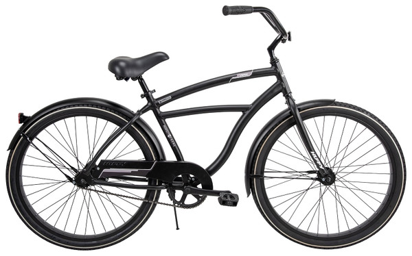 Huffy 66649 Men's Cruiser Bicycle, Mens, Aluminum Frame, Rear Coaster Brake, 26 in Dia Wheel, Matte Black [SKU: ORG7490758]