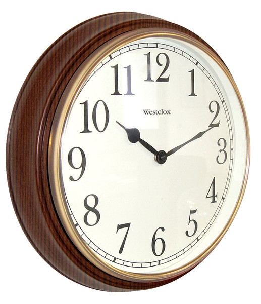 Westclox Classic Series 73004P Clock, Round, Woodgrain Frame, Plastic Clock Face, Analog [SKU: ORG8160368]