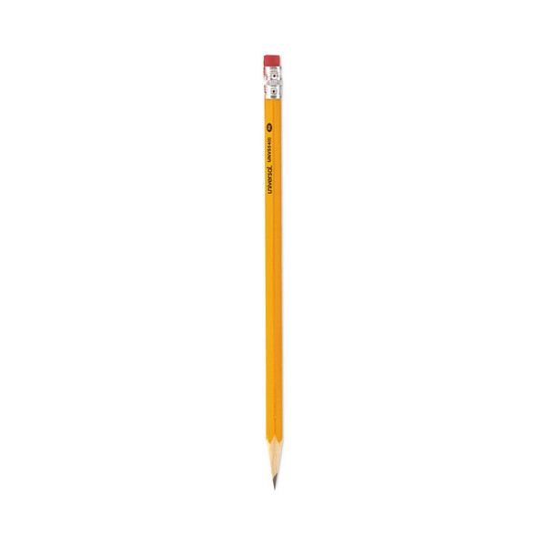 #2 Woodcase Pencil, HB (#2), Black Lead, Yellow Barrel, Dozen [SKU: UNV55400]