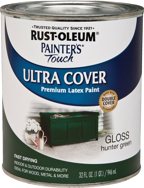 Painter's Touch Ultra Cover 1938502 Interior Paint, Gloss, Hunter Green, 1 qt, Can, Resists: Chip, Fade, Water Base [SKU: ORG6746887]