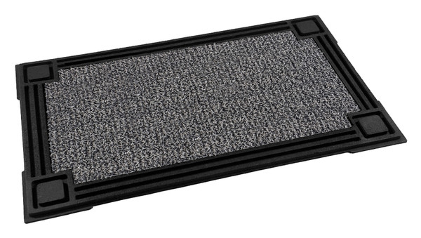 GRASSWORX Clean Machine 10374051 Door Mat, 30 in L, 18 in W, Rectangular, Capitol Pattern, Cinder [SKU: ORG0443044]