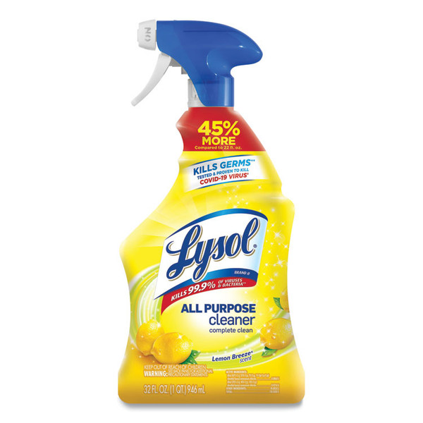 Ready-to-Use All-Purpose Cleaner, Lemon Breeze, 32 oz Spray Bottle, 12/Carton [SKU: RAC75352CT]