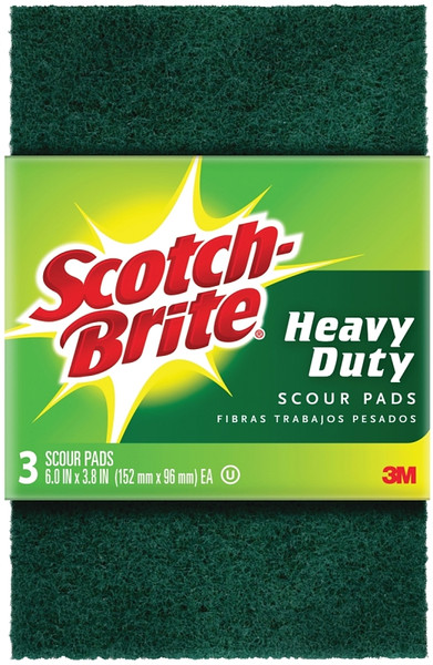 Scotch-Brite 223-7 Scour Pad, 6 in L, 3.8 in W, Green [SKU: ORG7797798]