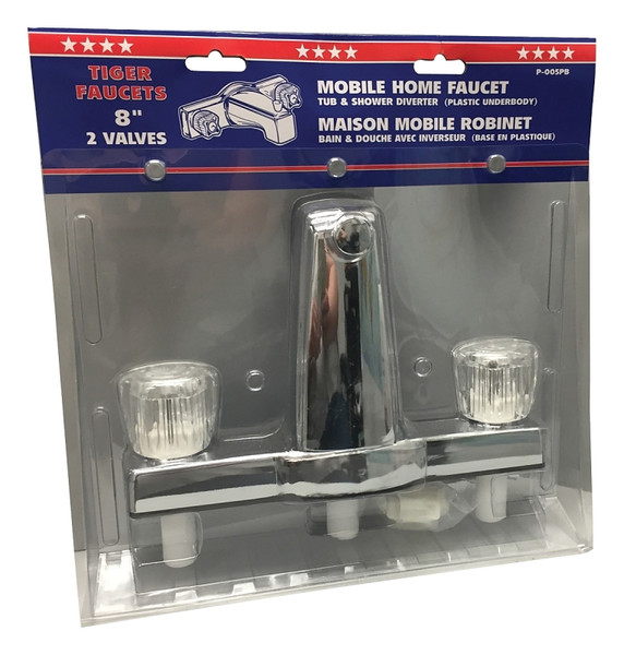 US Hardware P-005PB Tub and Shower Diverter, 2 -Faucet Handle, Plastic, Chrome [SKU: ORG6970313]
