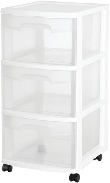 Sterilite 28308002 Drawer Cart, 3-Drawer, Plastic, 12-5/8 in OAW, 14-1/2 in OAH, 24 in OAD [SKU: ORG6133565]