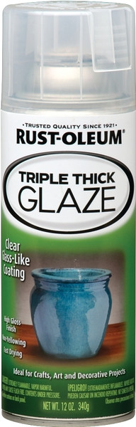 RUST-OLEUM 264985 Triple Thick Glaze Spray Paint, Baked-Glaze, Clear, 12 oz, Aerosol Can [SKU: ORG6383939]