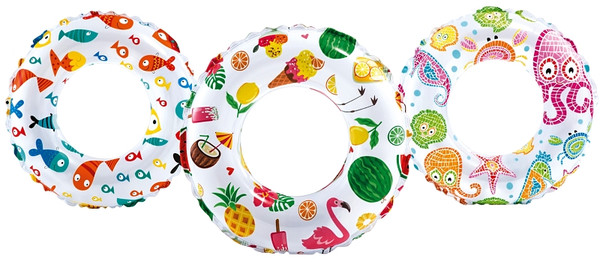 INTEX 59230EP Lively Print Swim Ring, Vinyl, Assorted [SKU: ORG3161098]