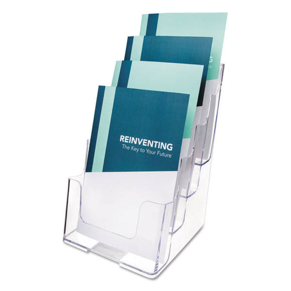 4-Compartment DocuHolder, Booklet Size, 6.88w x 6.25d x 10h, Clear [SKU: DEF77901]