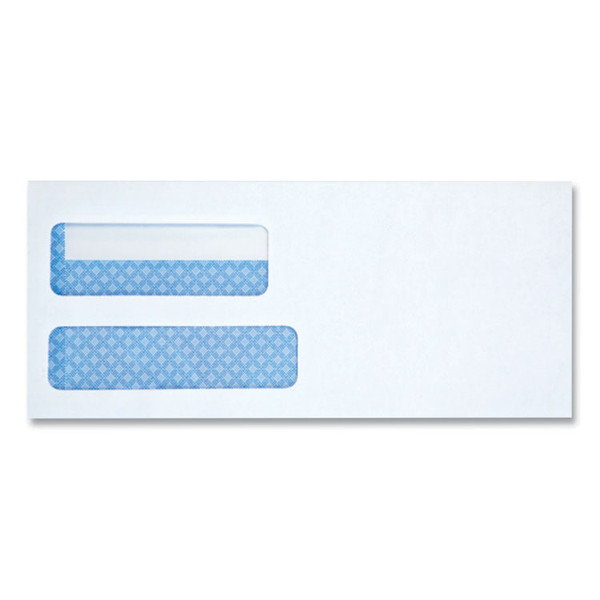 Double Window Business Envelope, #10, Square Flap, Gummed Closure, 4.13 x 9.5, White, 500/Box [SKU: UNV36103]