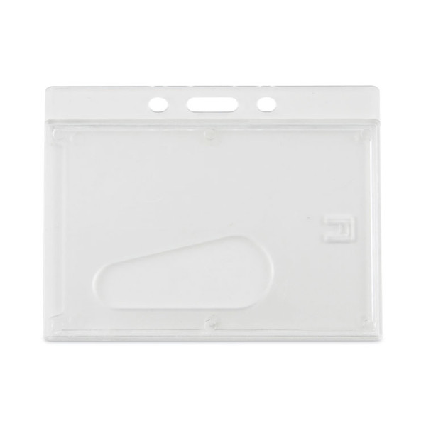 Frosted One-Card Rigid Badge Holders, Horizontal, Frosted 3.68" x 2.75" Holder, 3.38" x 2.13" Insert, 25/Box [SKU: AVT76075]
