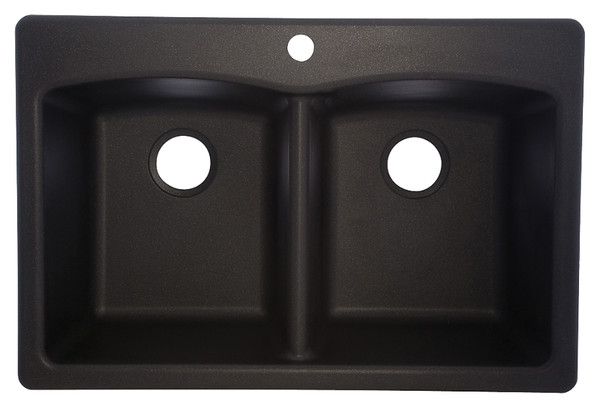 FRANKE EDOX33229-1 Kitchen Sink, 33 in OAW, 9 in OAH, 22 in OAD, Granite, Onyx, Top Mounting [SKU: ORG6841431]