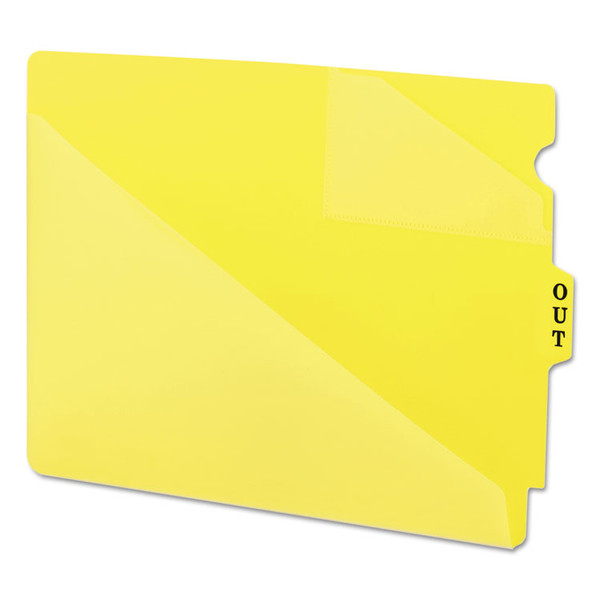 End Tab Poly Out Guides, Two-Pocket Style, 1/3-Cut End Tab, Out, 8.5 x 11, Yellow, 50/Box [SKU: SMD61966]