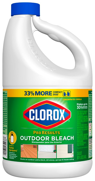 Clorox ProResults 32438 Outdoor Bleach, 81 oz, Liquid, Bleach, Pale Yellow [SKU: ORG3596384]