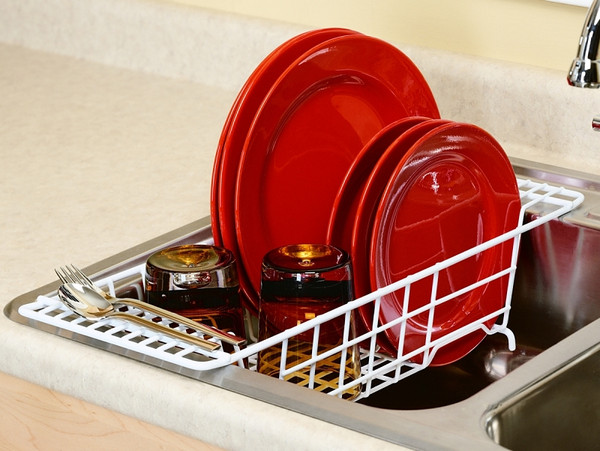 ClosetMaid 3921 Over-the-Sink Drainer, 20-1/8 in L, 8-1/8 in W, 4-5/8 in H, Steel, White [SKU: ORG3117652]