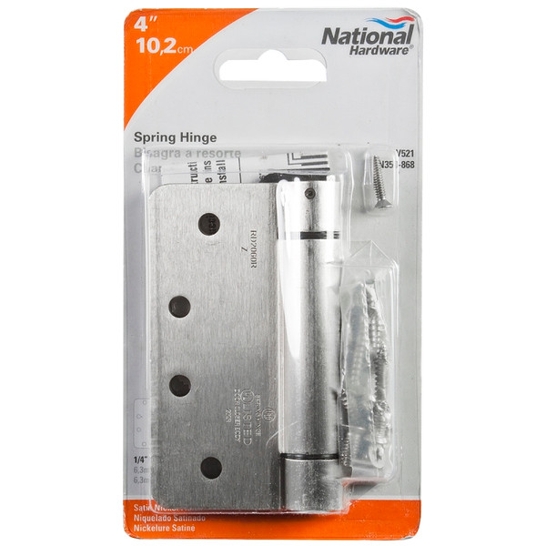 National Hardware N350-868 Spring Hinge, Steel, Satin Nickel, 37 lb [SKU: ORG7173602]