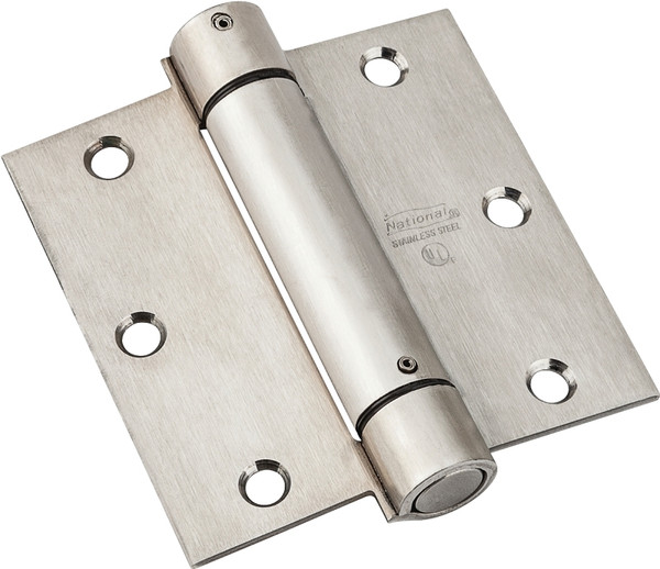 National Hardware N350-785 Spring Hinge, Stainless Steel, Zinc, 30 lb [SKU: ORG7176043]