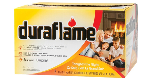 DURAFLAME 50604 Firelog, 4 lb,  3 hr Burn Time [SKU: ORG0083204]