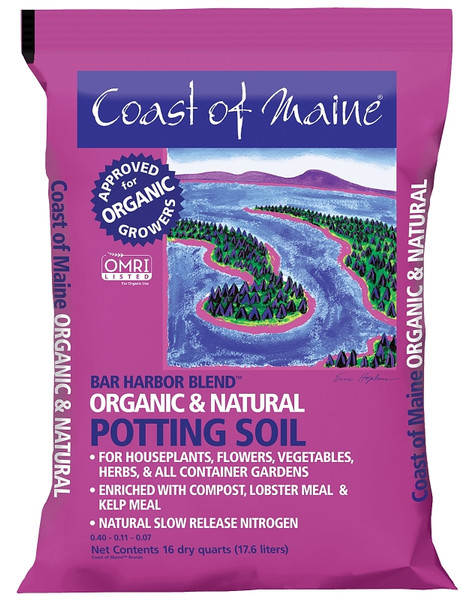 Coast of Maine Harbor Blend 1CBBH16 Bar Organic Potting Soil, 16 qt Bag [SKU: ORG0031914]