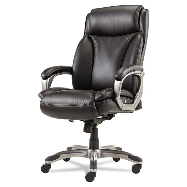 Alera Veon Series Executive High-Back Bonded Leather Chair, Supports Up to 275 lb, Black Seat/Back, Graphite Base [SKU: ALEVN4119]